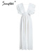 Simplee Elegant v neck long dresses Ruffles high waist women dresses Evening party female sexy maxi dress vestidos festa 2018