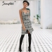 Simplee Plaid Strap women dress office lady High waist split sash short dress Double breasted casual autumn winter dress 2018