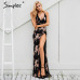 Simplee Sexy lace up halter sequin party dresses women High split maxi dress festa female Christmas 2018 long dress vestidos