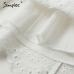 Simplee Sexy white women summer dress 2019 Backless v neck ruffle cotton lace dress Vintage holiday beach short female vestidos