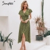 Simplee Vintage dots print satin women summer dress 2019 Elegant v neck wrap sashes dresses Sexy female party long dress