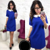 Solid Peter Pan Collar Short Sleeve Mini Dress Women Casual Straight Above-knee Dresses Summer Ladies Club Party Mini Dress New