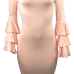 Stylish Dew Shoulder Long Sleeves Falbala Design Pink Polyester Sheath Knee Length Dress Stylish Dew Shoulder Long Sleeves Falbala Design Pink Polyester Sheath Knee Length Dress