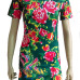 Stylish O Neck Short Sleeves Floral Print Green Polyester Sheath Mini Shirt Dress Stylish O Neck Short Sleeves Floral Print Green Polyester Sheath Mini Shirt Dress
