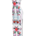 Stylish Round Neck Spaghetti Strap Sleeveless Floral Print Qmilch Sheath Ankle Length Dress Stylish Round Neck Spaghetti Strap Sleeveless Floral Print Qmilch Sheath Ankle Length Dress