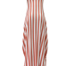 Stylish V Neck Striped Red Blending Ankle Length Dress Stylish V Neck Striped Red Blending Ankle Length Dress