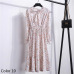 Summer Autumn Chiffon Print Dress Casual Cute Women floral Long Bowknot Dresses Long Sleeve Vestido S-XL Size