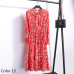 Summer Autumn Chiffon Print Dress Casual Cute Women floral Long Bowknot Dresses Long Sleeve Vestido S-XL Size