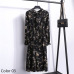 Summer Autumn Chiffon Print Dress Casual Cute Women floral Long Bowknot Dresses Long Sleeve Vestido S-XL Size