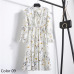 Summer Autumn Chiffon Print Dress Casual Cute Women floral Long Bowknot Dresses Long Sleeve Vestido S-XL Size