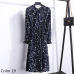 Summer Autumn Chiffon Print Dress Casual Cute Women floral Long Bowknot Dresses Long Sleeve Vestido S-XL Size