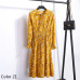 Summer Autumn Chiffon Print Dress Casual Cute Women floral Long Bowknot Dresses Long Sleeve Vestido S-XL Size