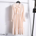 Summer Autumn Chiffon Print Dress Casual Cute Women floral Long Bowknot Dresses Long Sleeve Vestido S-XL Size