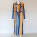 Summer Beach Chiffon Long Dress Women Striped Shirt Dress 2019 Casual A-Line Long Sleeve Midi Holiday Party Dresses Vestidos