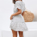 Summer Chiffon Dress Polka Dot Boho Beach Dress Vintage Ruffles Short Sleeve A-Line Party Mini Dress Sundress Vestidos Plus Size