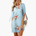 Summer Chiffon Dresses for Ladies 2019 Floral Print Mini Dress Women Boho Beach Dress Half Sleeve Elegant Female Party Vestido