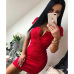 Summer Dress 2018 Fall Women Sexy Casual Knit Sheath Mini Dresses Ladies Solid V Neck Chest Button Short Sleeve Bodycon Dress