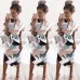 Summer Women Beach Dress Boho Print Batwing Short Sleeve Tunic Bandage Bodycon Dress Midi Sheath Party Dress Vestidos mujer
