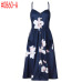 Summer Women Dress 2019 Vintage Sexy Bohemian Floral Tunic Beach Dress Sundress Pocket Red White Dress Striped Female Brand Ali9