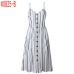 Summer Women Dress 2019 Vintage Sexy Bohemian Floral Tunic Beach Dress Sundress Pocket Red White Dress Striped Female Brand Ali9