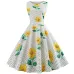 Summer Women Dress  Elegant Vintage Floral Tunic Sundress Sexy V Neck Work Office Party Dresses Plus Size Midi Robe Pin Up