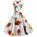Summer Women Dress  Elegant Vintage Floral Tunic Sundress Sexy V Neck Work Office Party Dresses Plus Size Midi Robe Pin Up