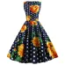 Summer Women Dress  Elegant Vintage Floral Tunic Sundress Sexy V Neck Work Office Party Dresses Plus Size Midi Robe Pin Up