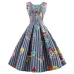 Summer Women Dress  Elegant Vintage Floral Tunic Sundress Sexy V Neck Work Office Party Dresses Plus Size Midi Robe Pin Up