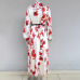 TWOTWINSTYLE High Split Print Dresses Women Lantern Sleeve Patchwork Ruffle Female Dress Elegant Autumn 2018 Fashion Clothing