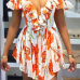 Trendy V Neck Spaghetti Strap Short Sleeves Printed Backless Mini Dress Trendy V Neck Spaghetti Strap Short Sleeves Printed Backless Mini Dress