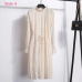 Two layers Floral Chiffon Dress Elastic Waist Women Spring A-line Lace Up Flare Sleeve Bohemian Dress Femme Vestidos 2019