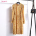 Two layers Floral Chiffon Dress Elastic Waist Women Spring A-line Lace Up Flare Sleeve Bohemian Dress Femme Vestidos 2019