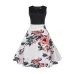 V Neck Sexy  Summer Dress Women Floral Print Patchwork Vintage Dress Hepburn 50s Elegant Party Dresses Plus Size Sundress