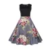 V Neck Sexy  Summer Dress Women Floral Print Patchwork Vintage Dress Hepburn 50s Elegant Party Dresses Plus Size Sundress