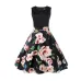 V Neck Sexy  Summer Dress Women Floral Print Patchwork Vintage Dress Hepburn 50s Elegant Party Dresses Plus Size Sundress