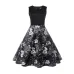 V Neck Sexy  Summer Dress Women Floral Print Patchwork Vintage Dress Hepburn 50s Elegant Party Dresses Plus Size Sundress