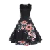 V Neck Sexy  Summer Dress Women Floral Print Patchwork Vintage Dress Hepburn 50s Elegant Party Dresses Plus Size Sundress