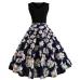 V Neck Sexy  Summer Dress Women Floral Print Patchwork Vintage Dress Hepburn 50s Elegant Party Dresses Plus Size Sundress