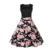 V Neck Sexy  Summer Dress Women Floral Print Patchwork Vintage Dress Hepburn 50s Elegant Party Dresses Plus Size Sundress