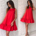 Vestidos Sexy Ruffles Women Dress 2019 Summer Sleeveless Casual A Line Beach Boho Red Dresses Party Short Mini Dress Robe Femme