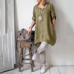 Vestidos Verano 2019  Women Summer Style Linen Dress Feminino Vestido Cotton Casual Plus Size Ladies Dress Bohemia Sundress