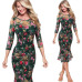 Vfemage Womens Elegant Vintage Summer Pinup Wear To Work Office Business Casual Cocktail Party Fitted Bodycon Mermaid Dress 1053