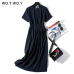 WOTWOY Long T-shirt Dresses Women Summer Sashes Waist Slit Casual O-Neck Short Sleeve Loose Ankle-Length Dress Woman Pink Cotton