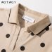 WOTWOY Summer Polo Shirt Dress Women Dot Print Plus Size Loose Cotton Maxi Dresses Pocket Short Sleeve Black Apricot Long Dress