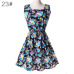 Woman Beach Dress Summer Boho Print Clothes Sleeveless Party Dress Casual Short Sundress Floral Dress Peacock Feathers Dresses