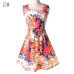 Woman Beach Dress Summer Boho Print Clothes Sleeveless Party Dress Casual Short Sundress Floral Dress Peacock Feathers Dresses