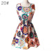 Woman Beach Dress Summer Boho Print Clothes Sleeveless Party Dress Casual Short Sundress Floral Dress Peacock Feathers Dresses