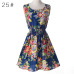 Woman Beach Dress Summer Boho Print Clothes Sleeveless Party Dress Casual Short Sundress Floral Dress Peacock Feathers Dresses