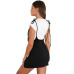 Women Black Dress With Shoulder Straps Package Hip Under Split Slim Suspender Dress High Waist Mini School Dress