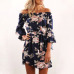 Women Chiffon Dress 2018 Summer Sexy Off Shoulder Floral Print Boho Beach Dress Party Dress Vestidos de fiesta Plus Size 3XL